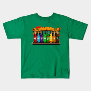 Zombie Perks Top Shelf Zombies Beware on Leaf Green Kids T-Shirt